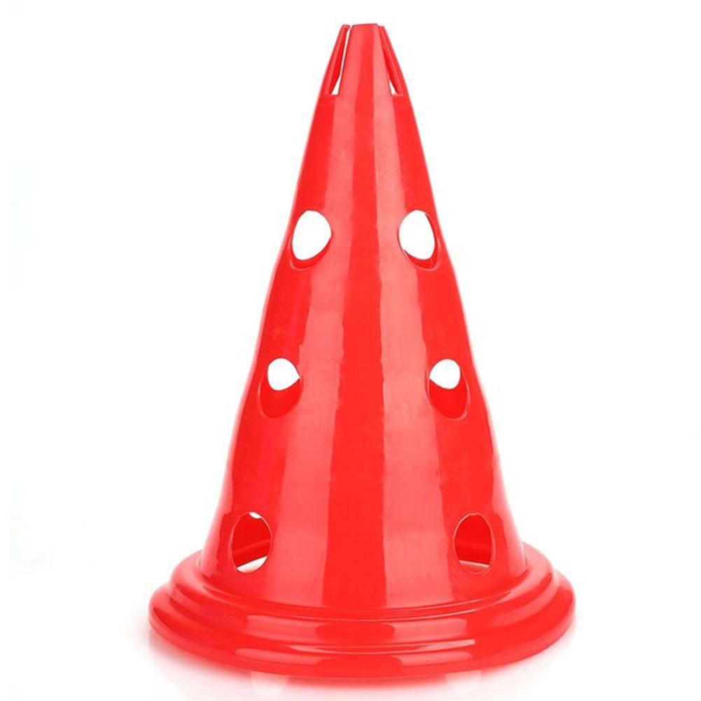 Football Training Logo Barrel Conical Obstacle Barrel Training Equipment Round Bottom With Hole For Football Training Outdoor: Red