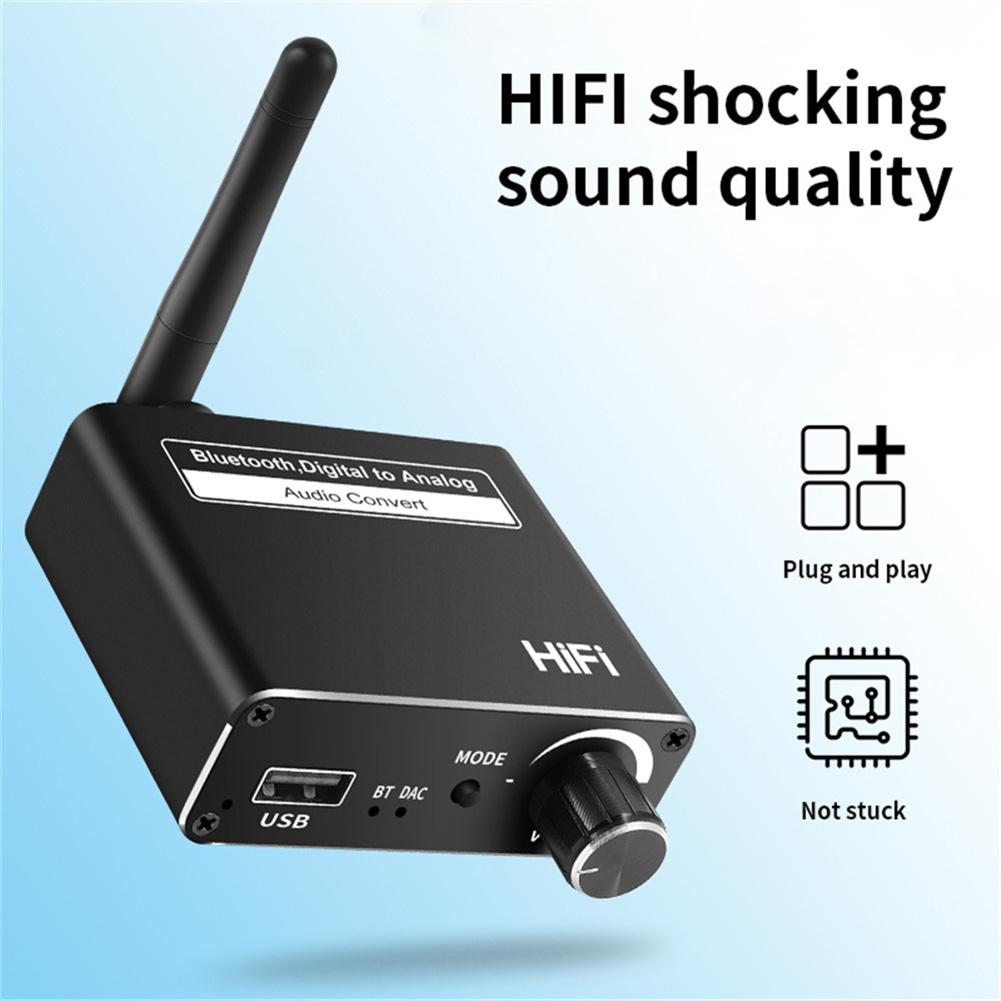 192KHz Digital to Analog Bluetooth Audio Converter USB 3.5 Jack RCA DAC Spdif Amplifier Decoder Optical Coaxial For Headphone
