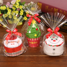 Vrolijk Kerstfeest Cupcake Katoenen Handdoek Natal Noel Jaar Decoratie Kerst Decoraties voor Thuis Kids Kinderen 30x30cm