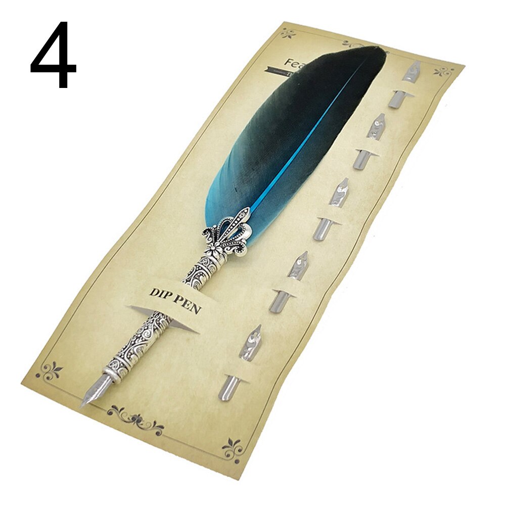 Vintage Plume Plume Stylo Plume Calligraphie Papeterie: Lake Blue