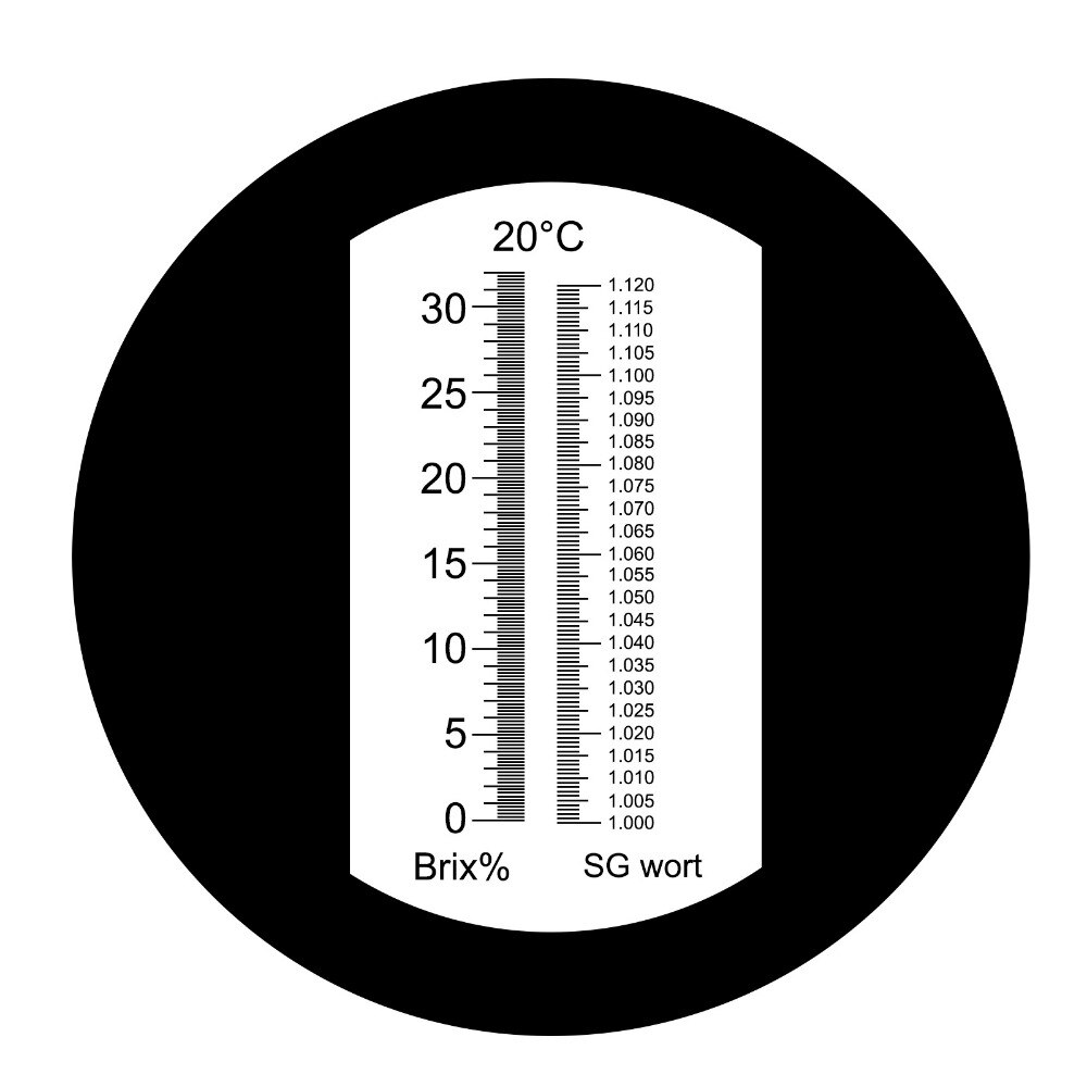 Øl brix & spesifikk tyngdekraft refraktometer med atc 0 ~ 32%  brix 1.000-1.120 sg optisk dobbeltskala vinurt som pilsner øl fruktjuice