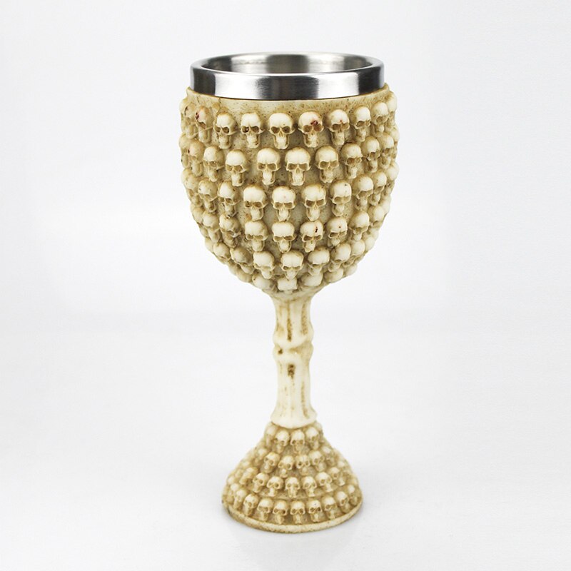 Gothic Wine Goblet Contain Dragon Claw Viking Skeleton Retro Stainless Steel&amp;Resin Wine Glass BEST Halloween Bar Drinkware: 2