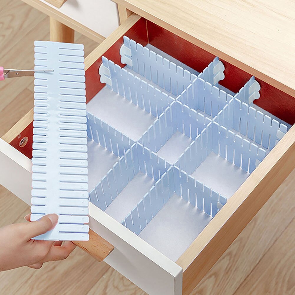 4Pcs Plastic Drawer Dividers Storage Organizer Shelves Household Free Combination Storage Board Closet Organizer Storage Box