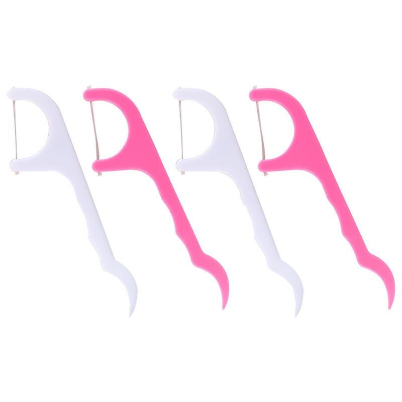 50pcs Personal Flossers Oral Floss Tooth Pick Toothpicks Teeth Care S8jN