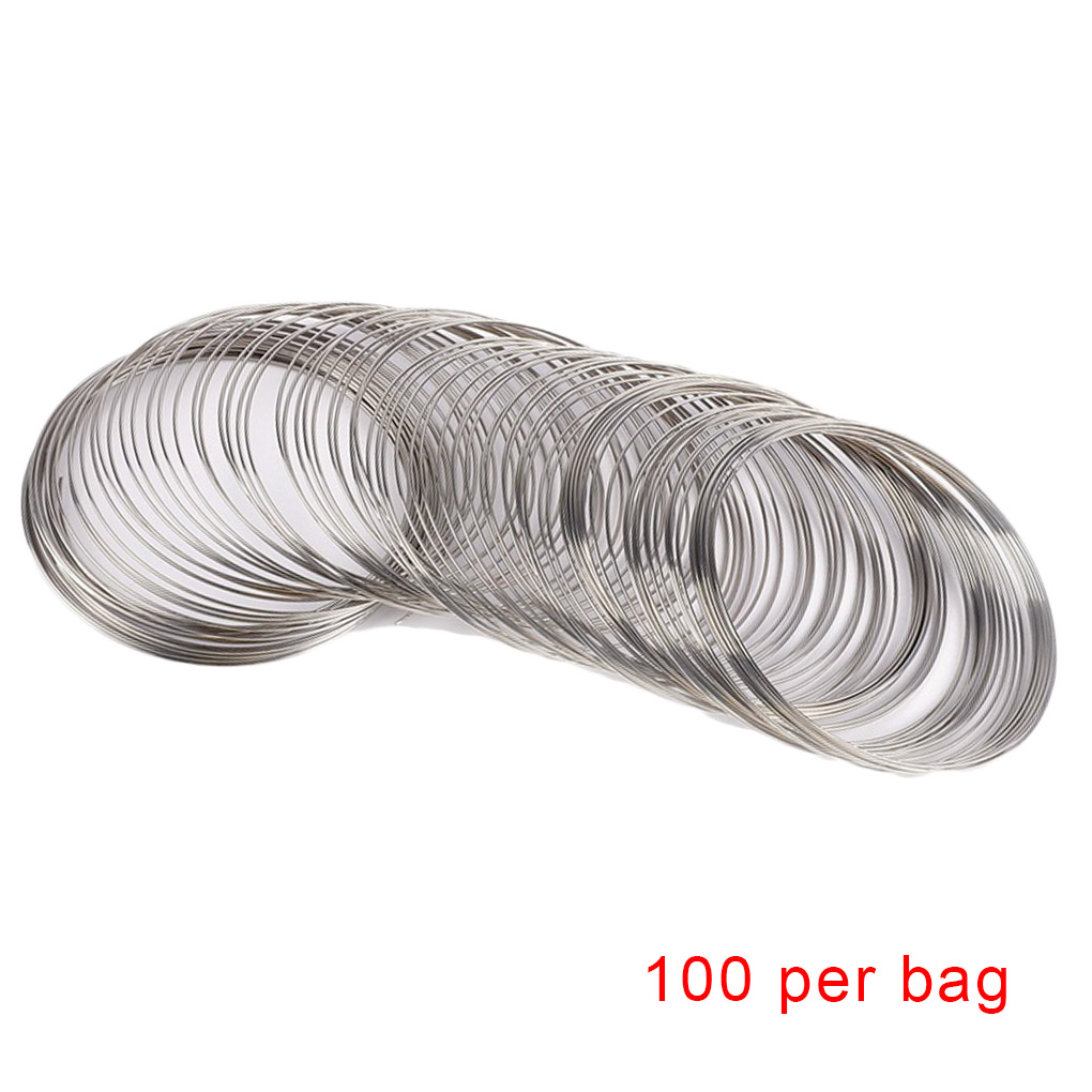 100 Circles Jewelry Wire Bangle Bracelet Making Beading Wire Wrap DIY Jewellery Making Necklace Memory Cord: 1