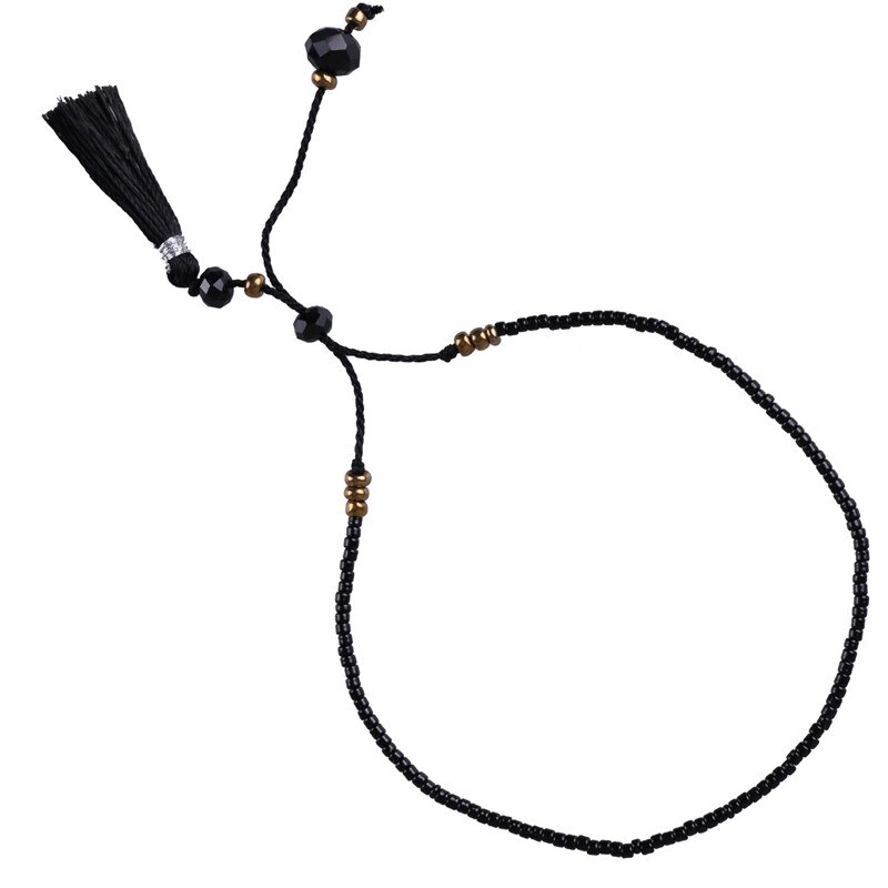 KELITCH Miyuki Samen Perlen Armbänder Quaste Freundschaft Armbänder Einstellbare wickeln Armbinde Charme Kristall Armbinde Armreifen: AZX023