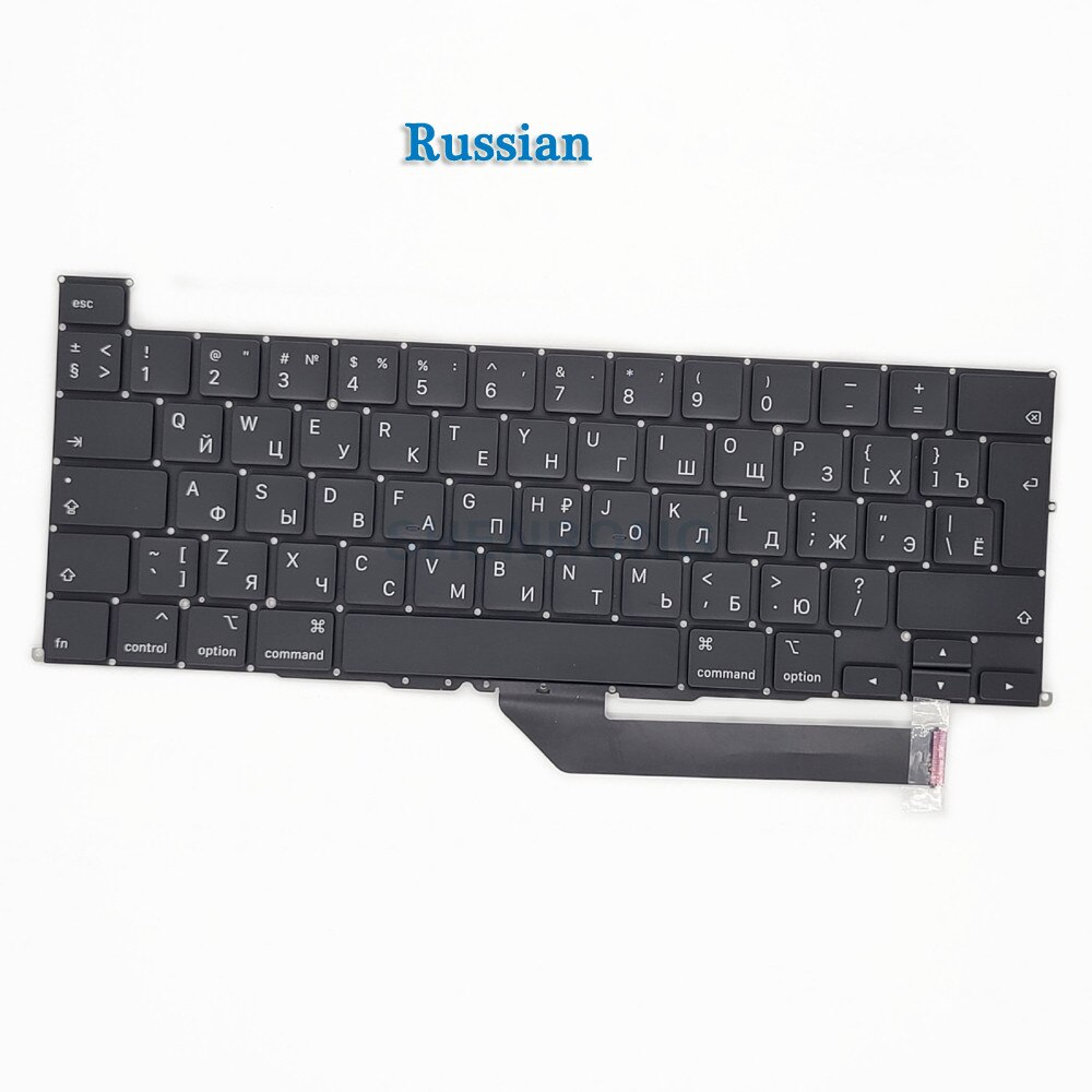 A2141 Keyboard EU UK US English FR French Spanish German Russian Arabic For MacBook Pro Retina 16" A2141 Year EMC 3347: Russian
