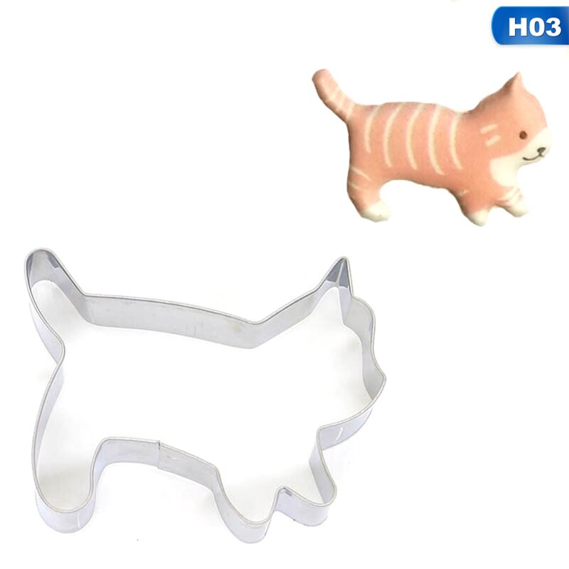 5 stijlen DIY Cake Decorating Dier Kat Bot Poot Cookie Cutter Mold 3D Suiker Ambachtelijke Pastry Biscuit Fondant Cake bakvorm: H03