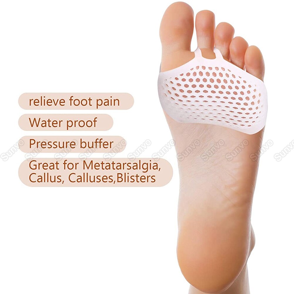 6 paires Silicone avant-pied coussinet pour femmes chaussures à talons hauts pied Blister soins orteils Inserts pied coussin avant-pied soulagement de la douleur Gel coussinet