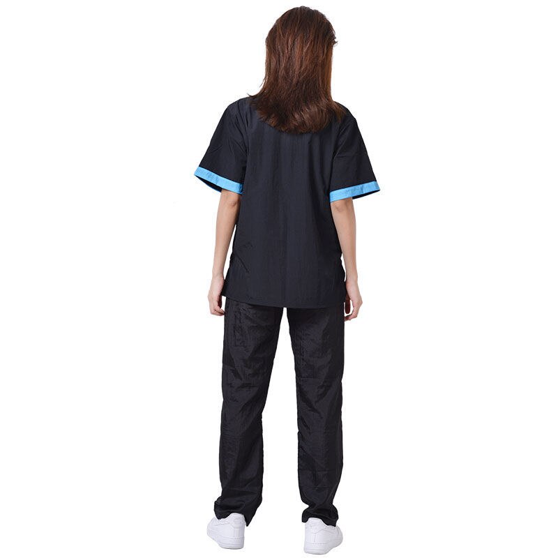 Pet Groomer Anti Hair Overalls Pets Shearing Non Sticky Hair Work Clothes Breathable Suit Anti Static Beautician Uniform Y0621