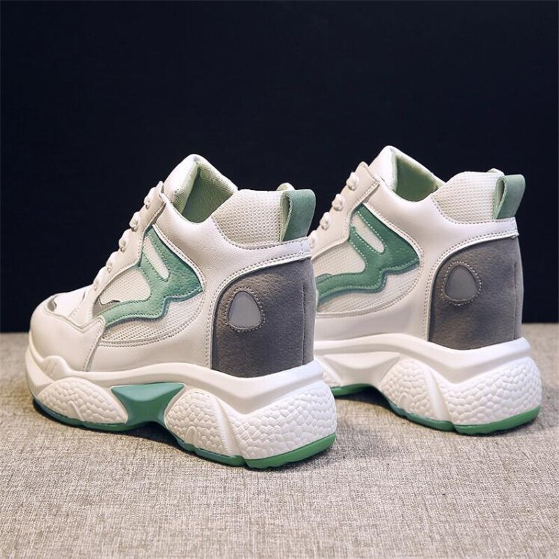 Kvinder høj platform sko åndbar kvinder højde stigende sko 9 cm tykke såler sneakers kvinde deportivas mujer