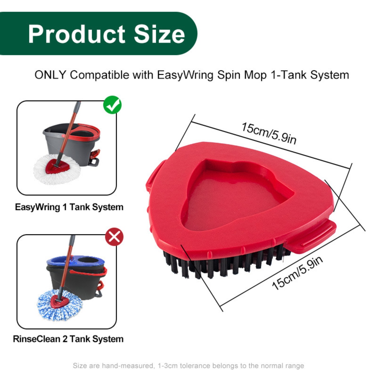 Upgraded Spin Mop Replace Scrub Brush Compatible with Vileda Turbo/Ocedar Mop System, Stiff Bristle Scrubbing Floor Scrubber