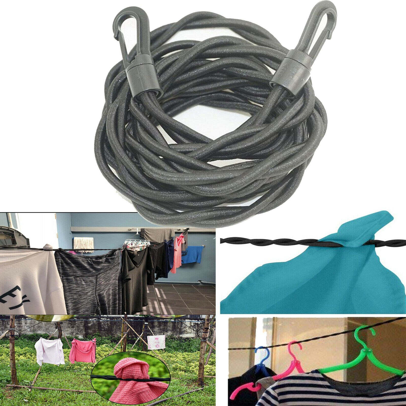 Portable Travel Outdoor Laundry Bathroom Washing Clothes Line Rope Clothesline