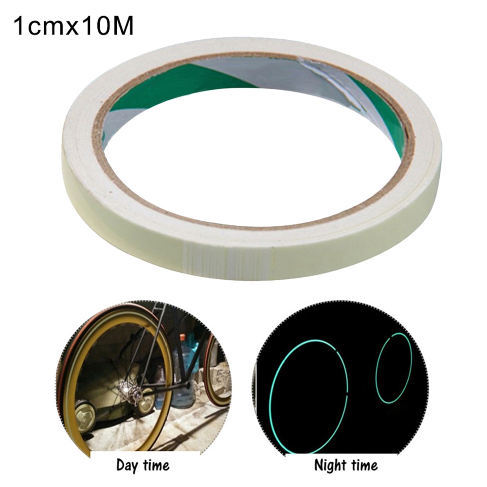 PVC Glow in The Dark Tape Luminous Emergency Roll Safety Warning Tape Night Self-adhesive Security Sticker Walls Steps Exit Sign: 1cmx10M