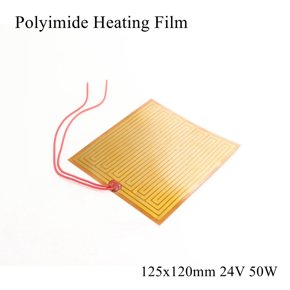 Plaque Film chauffant en Polyimide 5V 12V 24V PI | Coussin pour panneau chauffant électrique, tapis électrotherma adhésif Flexible, aluminium chauffant l'huile: 125x120mm