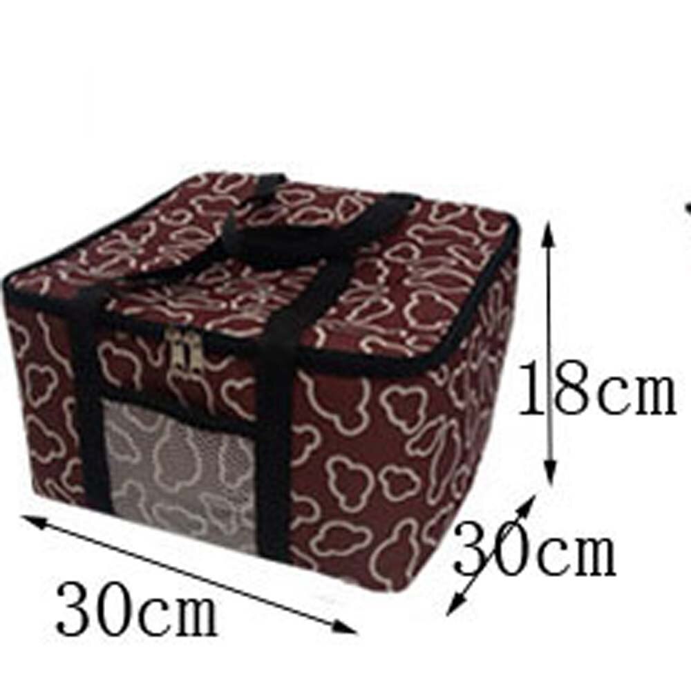 8 inch pizza thermal bag aluminum foil inner layer 3 size height thermal insulated lunch box: S Knitted AL foil