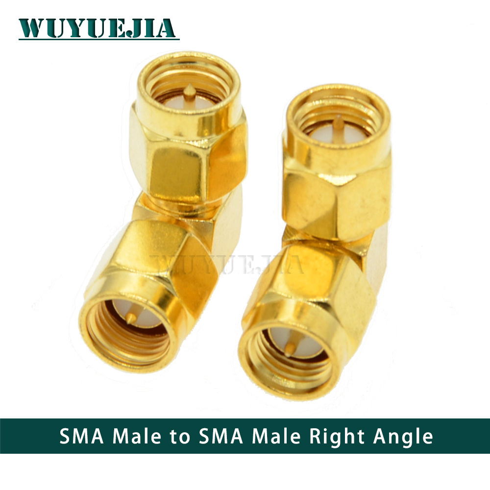 SMA To SMA Male Female Straight Connector 90 Degree Right Angle 135Degree Tee Type 3 Way Splitter RPSMA To RPSMA Male Adapter RF: Silver