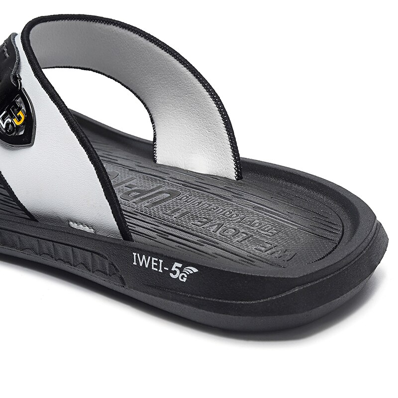 Zapatillas de cuero de para hombre, sandalias de playa cómodas, zapatos informales, chanclas de , calzado de verano,