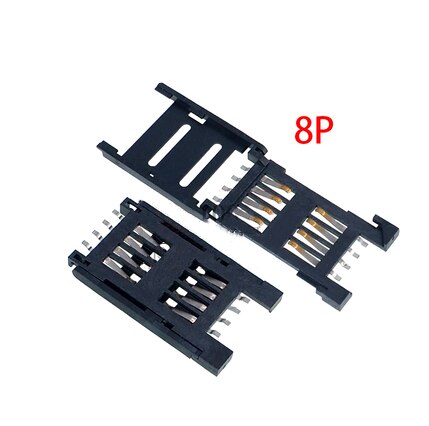 SIM Card Holder Flip Type Full Plastic Flip Cover 6P 8P Card Holder Six-pin MUP C-713 SIM Card Slot