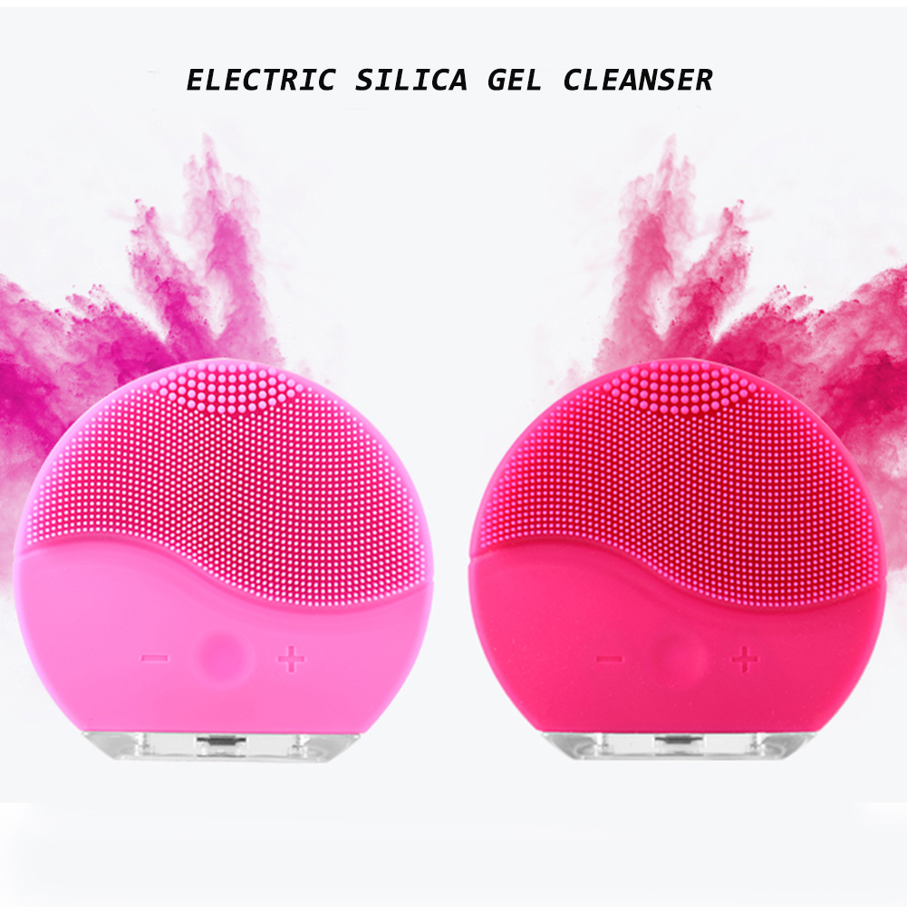 Mini brosse électrique ultrasonique de nettoyage de visage de Silicone portatif USB chargeant le nettoyeur profond de Vibration de Massage de lavage de peau de pores