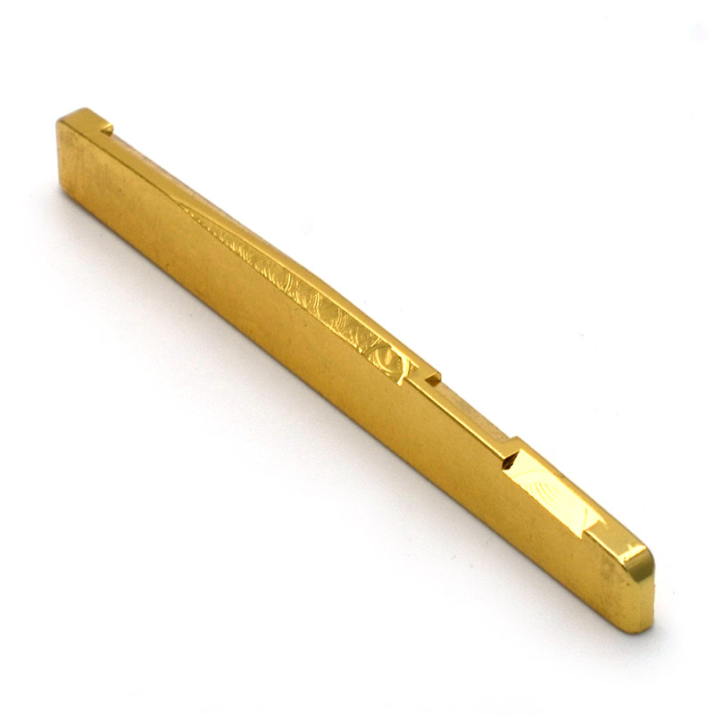 6 kielinen ura messinki kullattu akustinen kitara mutteri ja silta satula kitaran osat kultaa: 76 x 3 x 7.8-6.9mm