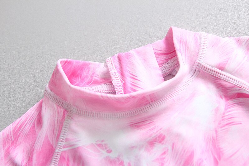 Flamingo Summer Girls Swimwear with Sun Hats UPF50+ One-Piece Swimwear for Kids Little Girls