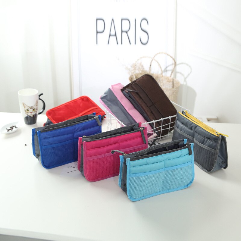 Inserto dell'organizzatore Del Sacchetto Per Le Donne di Nylon Organizzatore di Viaggi-Del Sacchetto Inserto della Borsa del Sacchetto-Dell'organizzatore Della Signora di Trucco Cosmetico del Sacchetto A Buon Mercato Delle Donne tote