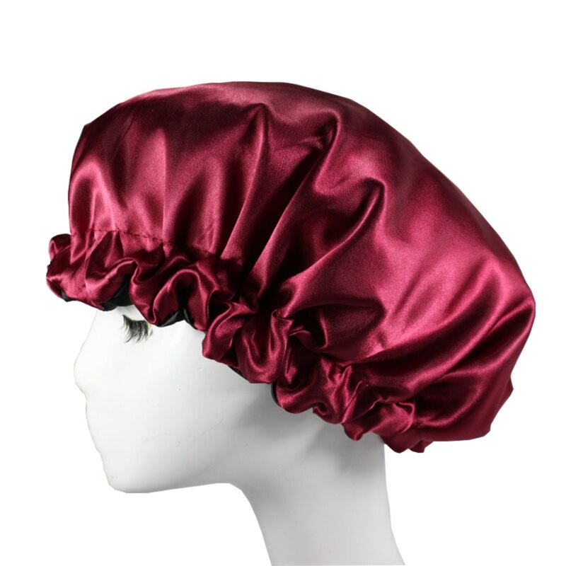 Satin Bonnet Sleep Cap Extra Large Double Layer Reversible Adjustable Night Sleeping Turban Hat Hair Wrap Head Cover