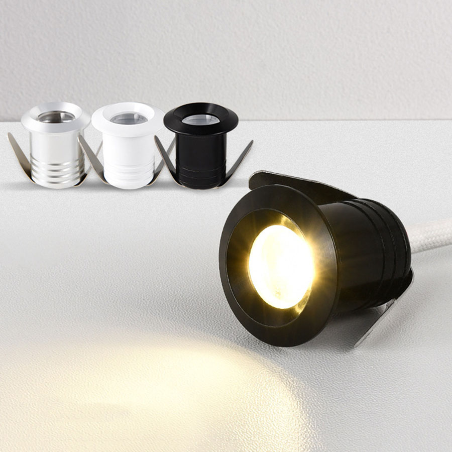 1W Under Cabinet LED Lights Recessed Mini Downlights Decoration Indoor Jewelry Showcase Display Cupboard Bookshelf Spot Lighting