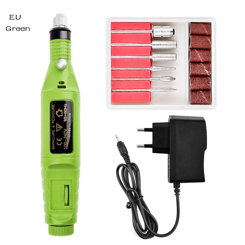 1Set Elektrische Nagel Boormachine Pen Apparaat Voor Manicure Frezen Elektrische Nail Sander Pedicure Manicure Gereedschap Kit: 04