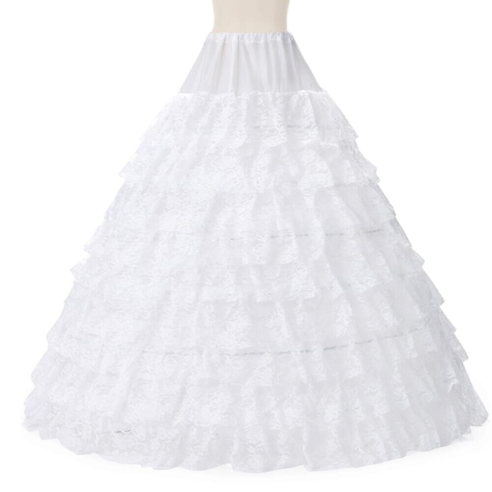 Conjunto de 6 aros de 9 capas de encaje para mujer, falda larga de tul grande, ropa interior para vestido de boda, disponible