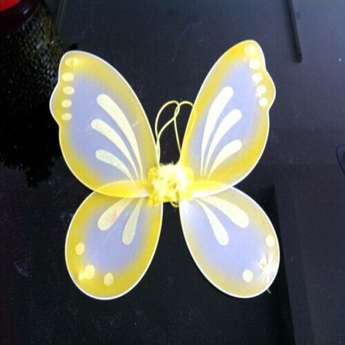 18x19 Princess Angel Fairy Wings Butterfly TinkerBell Pixie Dress Up Costume 10 Kinds Colors: Yellow