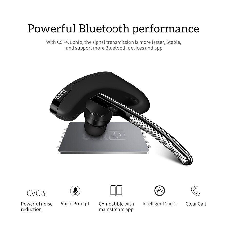 HOCO Bluetooth Headset Bluetooth 5.0 Earpiece Hands-free Headphone Mini Wireless Earphone Earbud Earpiece For iPhone 11 Xiaomi 9