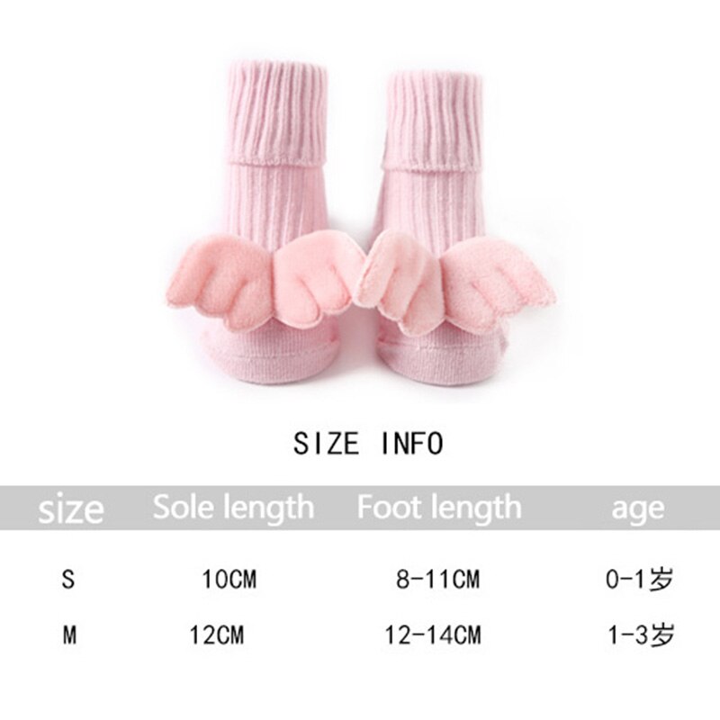 Cute Wings Flower Newborn Baby Socks Knitted Baby Boys Girls Socks Soft Winter Warm Infant Toddler Anti-slip Floor Socks