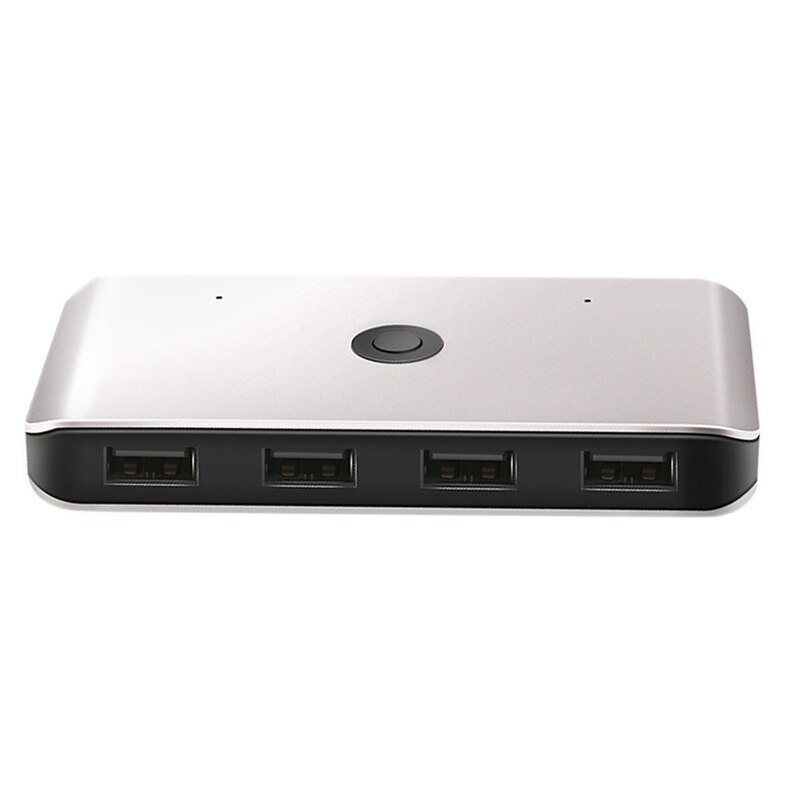 KVM Switch 4 Port 2.0 Switch Box USB for Keyboard Mouse Printer Monitor with 2 Cables