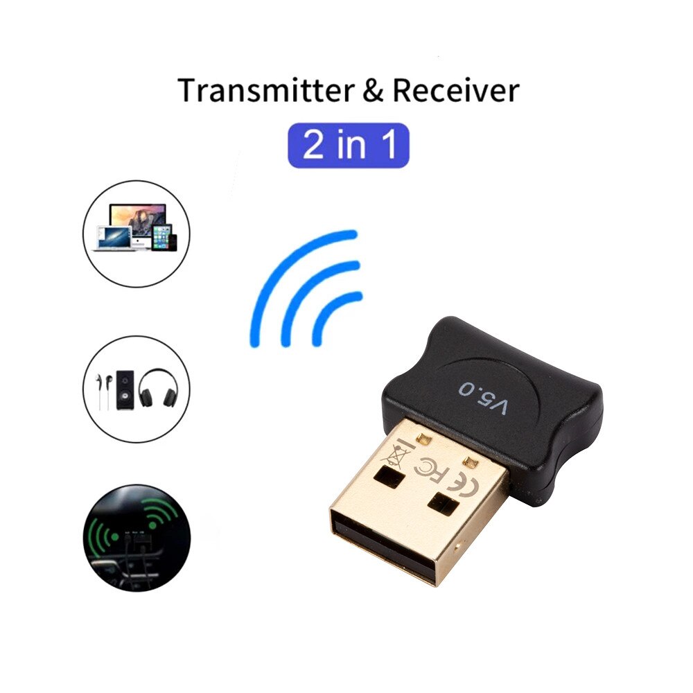 Mini Usb Bluetooth-Compatibel 5.0 Adapter Draadloze Zender Bluetooth Ontvanger Audio Bluetooth Dongle Voor Pc Laptop