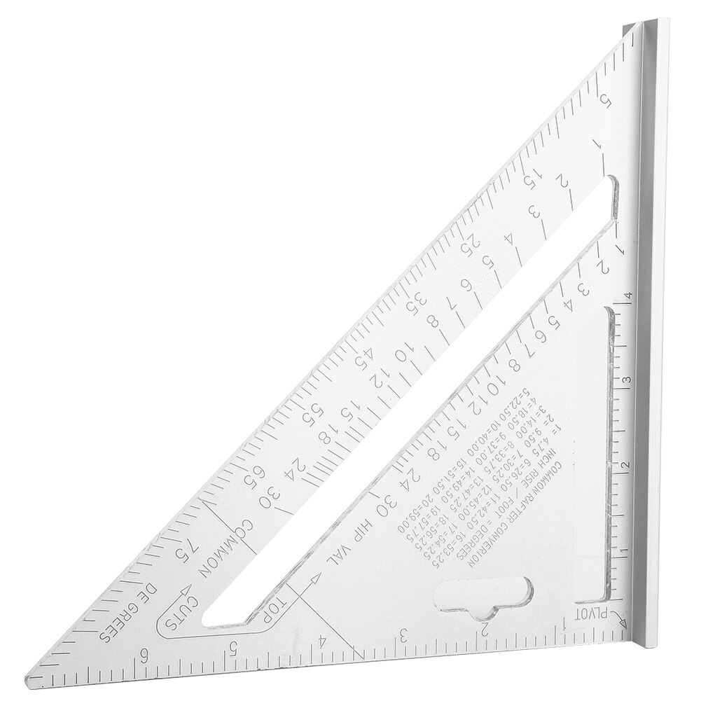 Aluminum Alloy Rafter Ruler Protractor Carpenter Woodworking Ruler