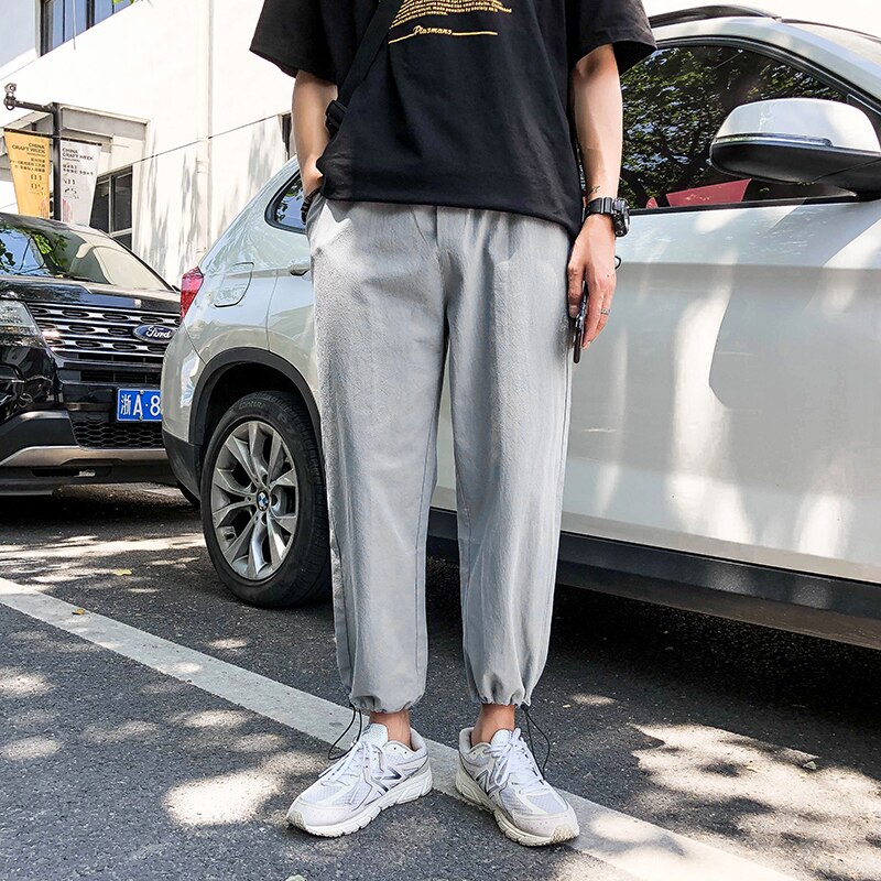 Spodnie dresowe męskie, solidne, robić kostek, ściągane sznurkiem, duże rozmiary, proste, uniwersalne, elastyczne, oddychające, męskie