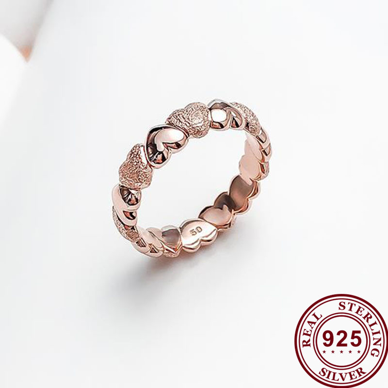Originele 925 Кольцо Zilver Pan Ring Creatieve Frosted Rose Gold Pan Ring Voor Vrouwen Wedding Party Mode-sieraden