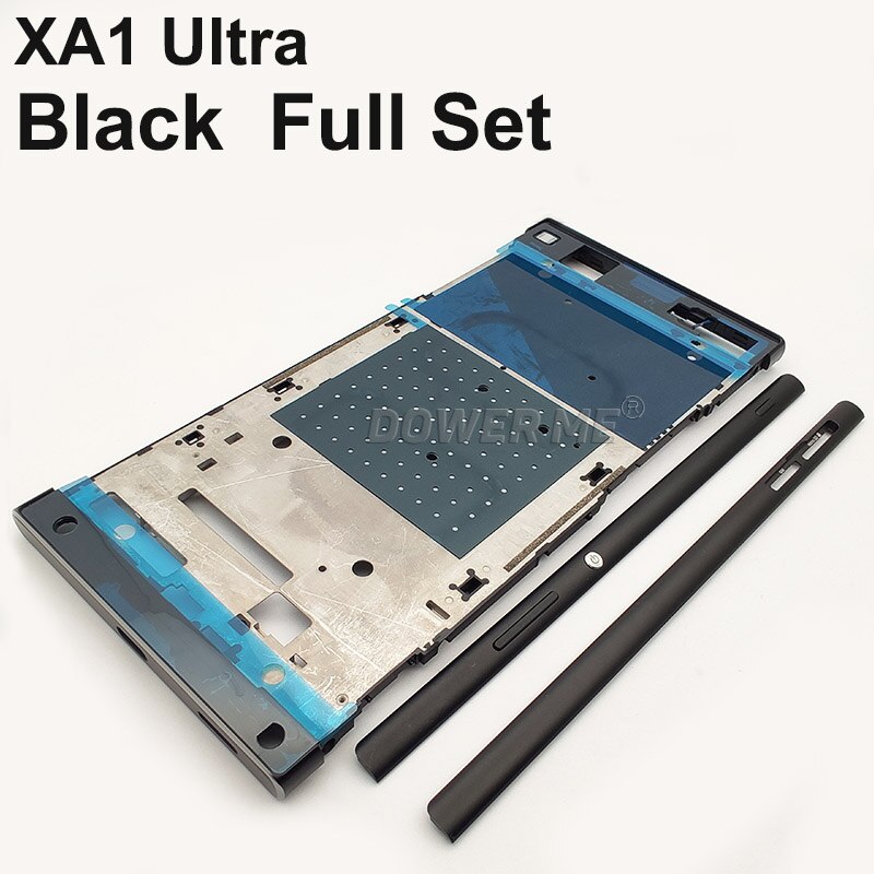 Dower Me Midden Frame Chassis Bezel Met Metal Side Deel En Bottons Lijm Voor Sony Xperia XA1 Ultra G3221 G3212 g3226 XA1U: Full Set  Black