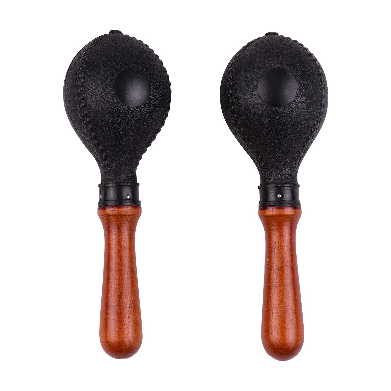 Par træ maracas sand hammer percussion instrument med plastskaller træ håndtag