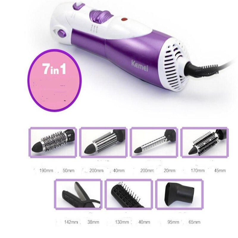 Elektrische Ionische Air Brush Blazen Haardroger Roterende Wave Haar Föhn Curler Stijltang Styling Haarborstel Salon 7 In 1