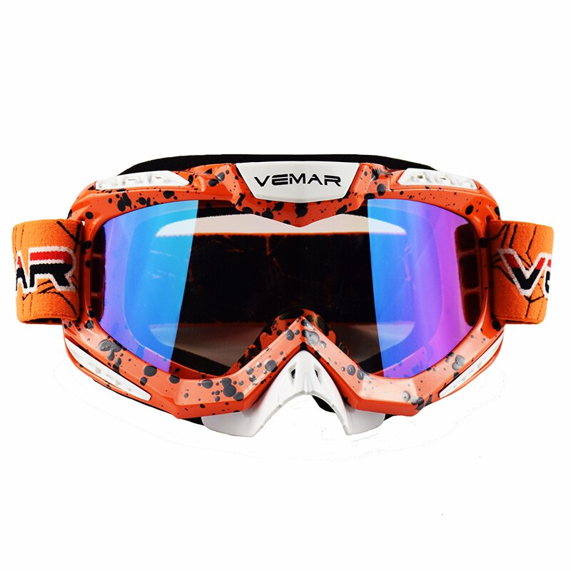 Vemar herre motocross briller moto motorcykel briller hjelm off-road motocross briller dirt bike atv mx bmx dh mtb briller: Pletter orange