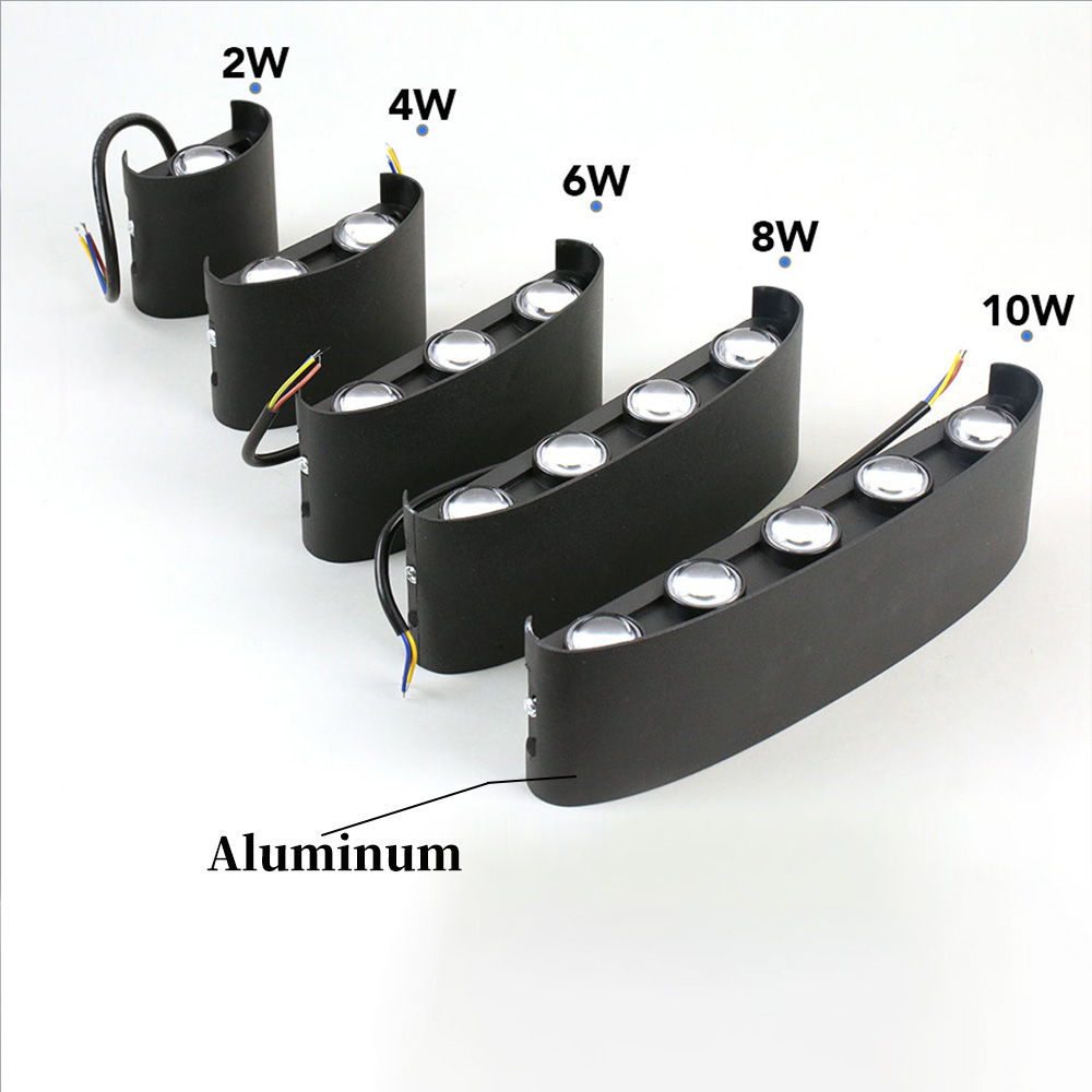Aluminium led udendørs væglampe vandtæt  ip55 2w 4w 6w 8w 10w 85-265v dekorativ lampe til havegang