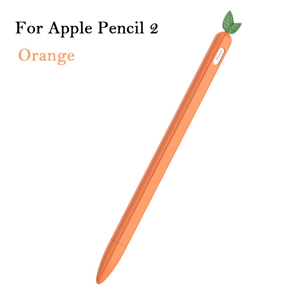 Cute Cat Ear Anti-scroll Silicone Protective Pouch Cap Holder Nib Cover Protective Case Skin For Apple Pencil 1 2 Tablets Pen Co: orange For Pencil 2