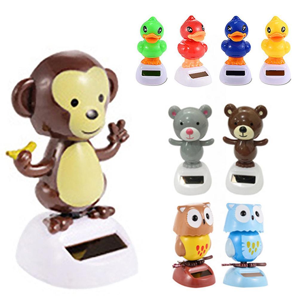 Adorable Solar Powered Dancing Monkey Cat Panda Animal Father Christmas Swinging Animated Bobble Dancer Toy Car Decoration