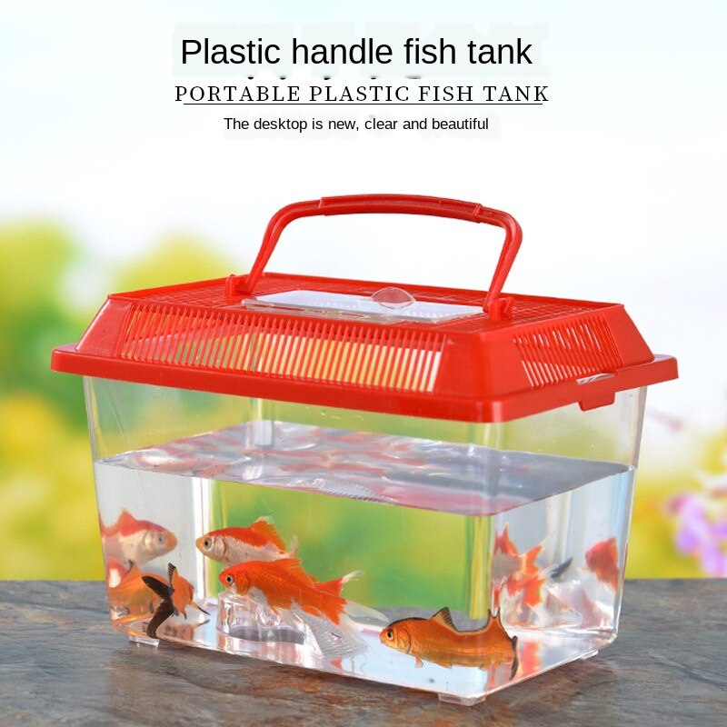 Portable transparent plastic small fish tank non-t... – Grandado