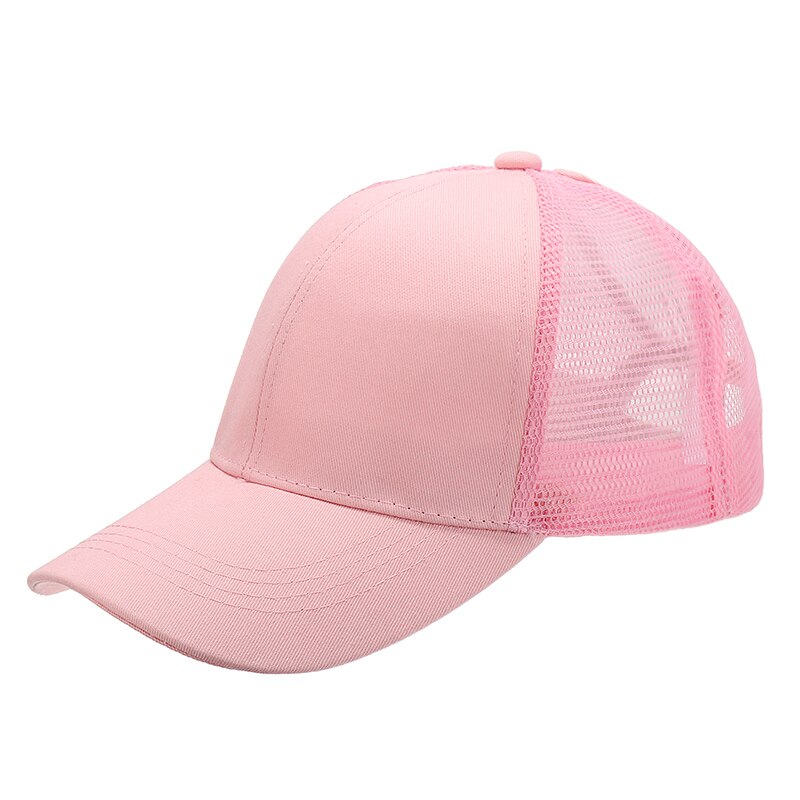 Casquette de Tennis pour femmes, 1 pièce, pour l&#39;été, queue de cheval, Baseball, Snap back, pour filles, pare-soleil, Sport, en maille, blanc/rose/noir/gris/kaki: Pink