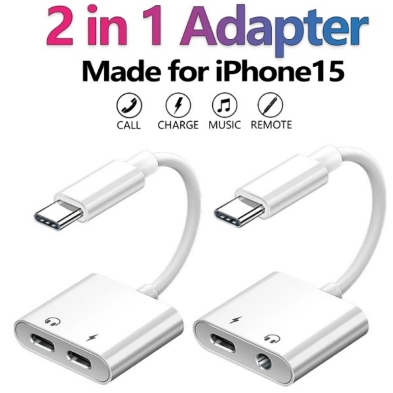 USB Type C naar 3,5 mm vrouwelijke hoofdtelefoonaansluiting Adapter USB C naar Aux-audiokabel Snoer voor iPhone 15 Plus 15 Pro Max iPad Pro MacBook