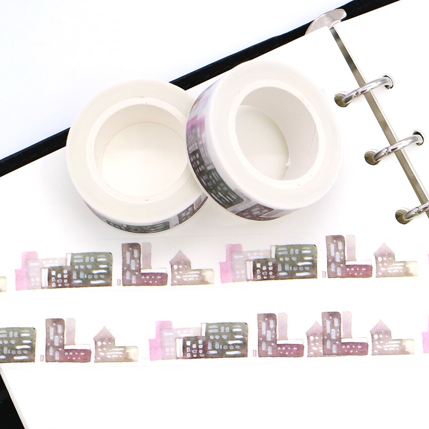 10m*15mm Hand-Painted Pattern Washi Tape Decorative Sticky Paper Masking Tape Self Adhesive Tape Scrapbook Tape 1 PCS